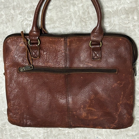 Duluth Trading Co. Laptop Brown leather mail handbag - Picture 4 of 13